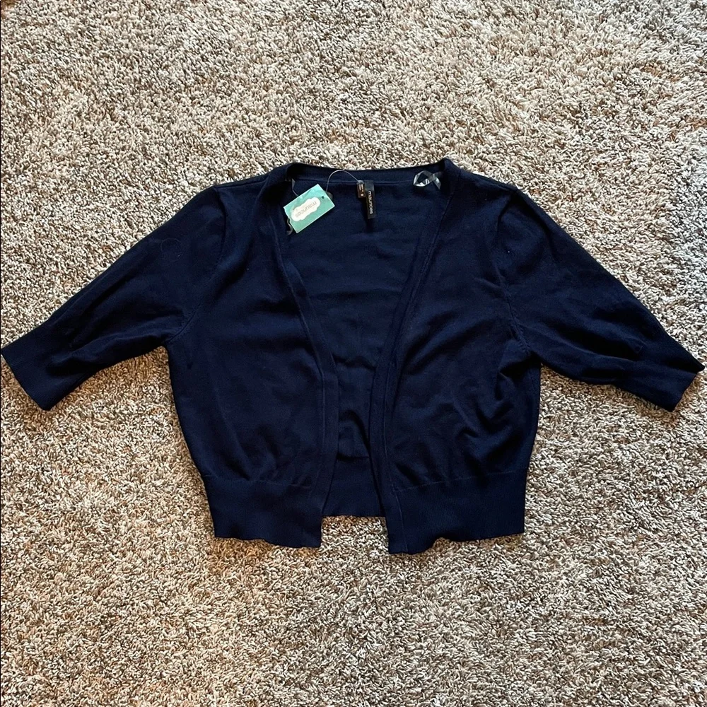Maurices Medium Navy Blue Cropped Cardigan Sweater (NEW) - Picture 1 of 5